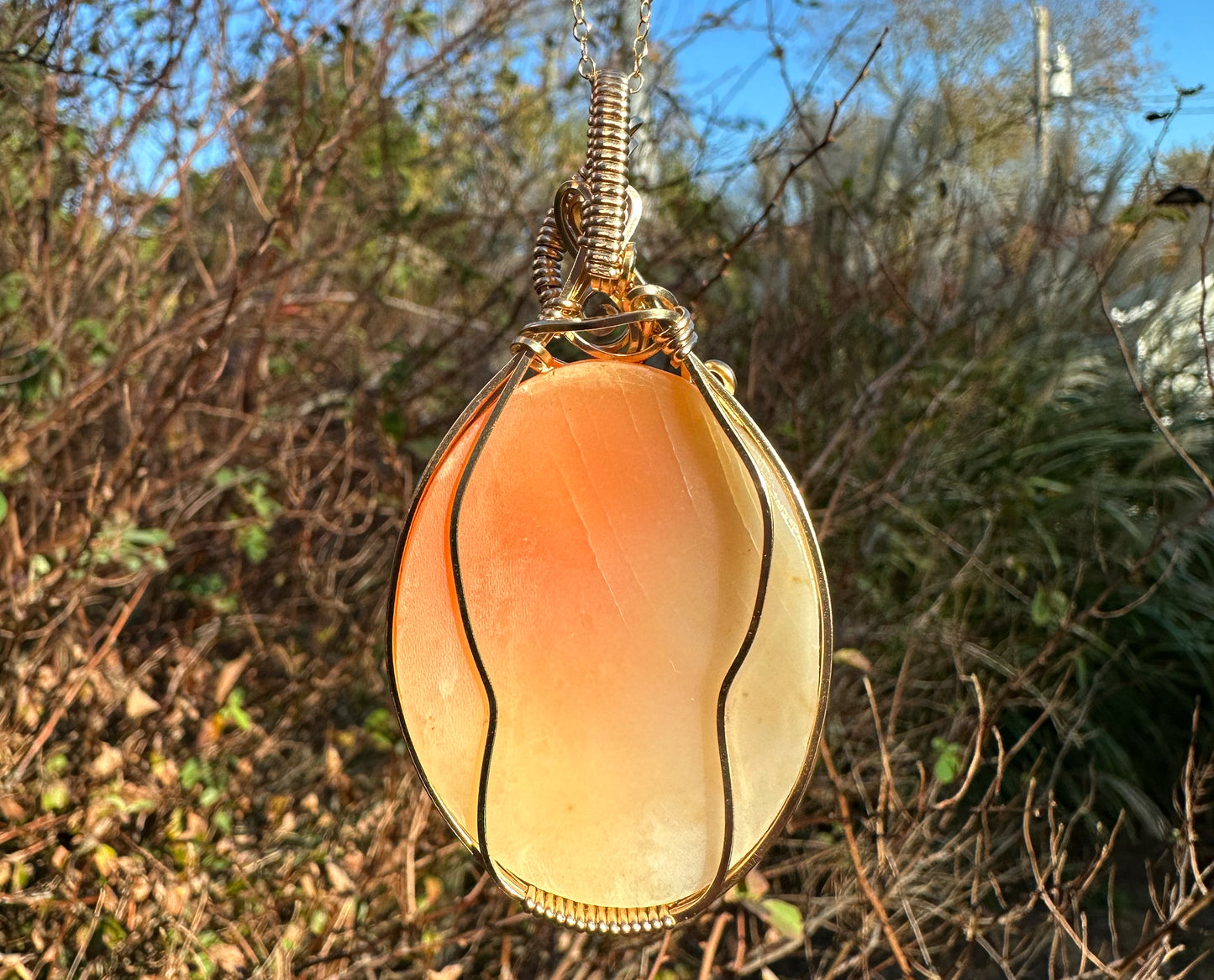 14k Goldfilled Wire-Wrapped Antique Carved Shell Cameo of Goddess Flora
