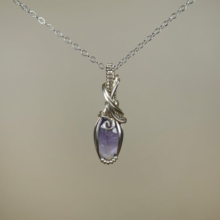 Tanzanite Pendant Wire-Wrapped in Sterling Silver