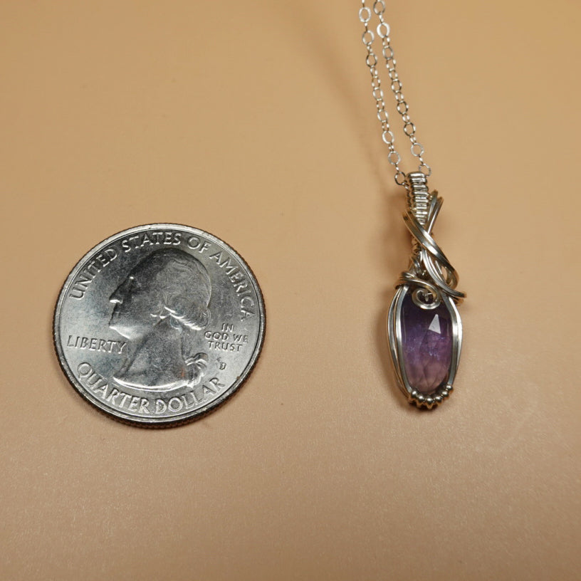 Tanzanite Pendant Wire-Wrapped in Sterling Silver