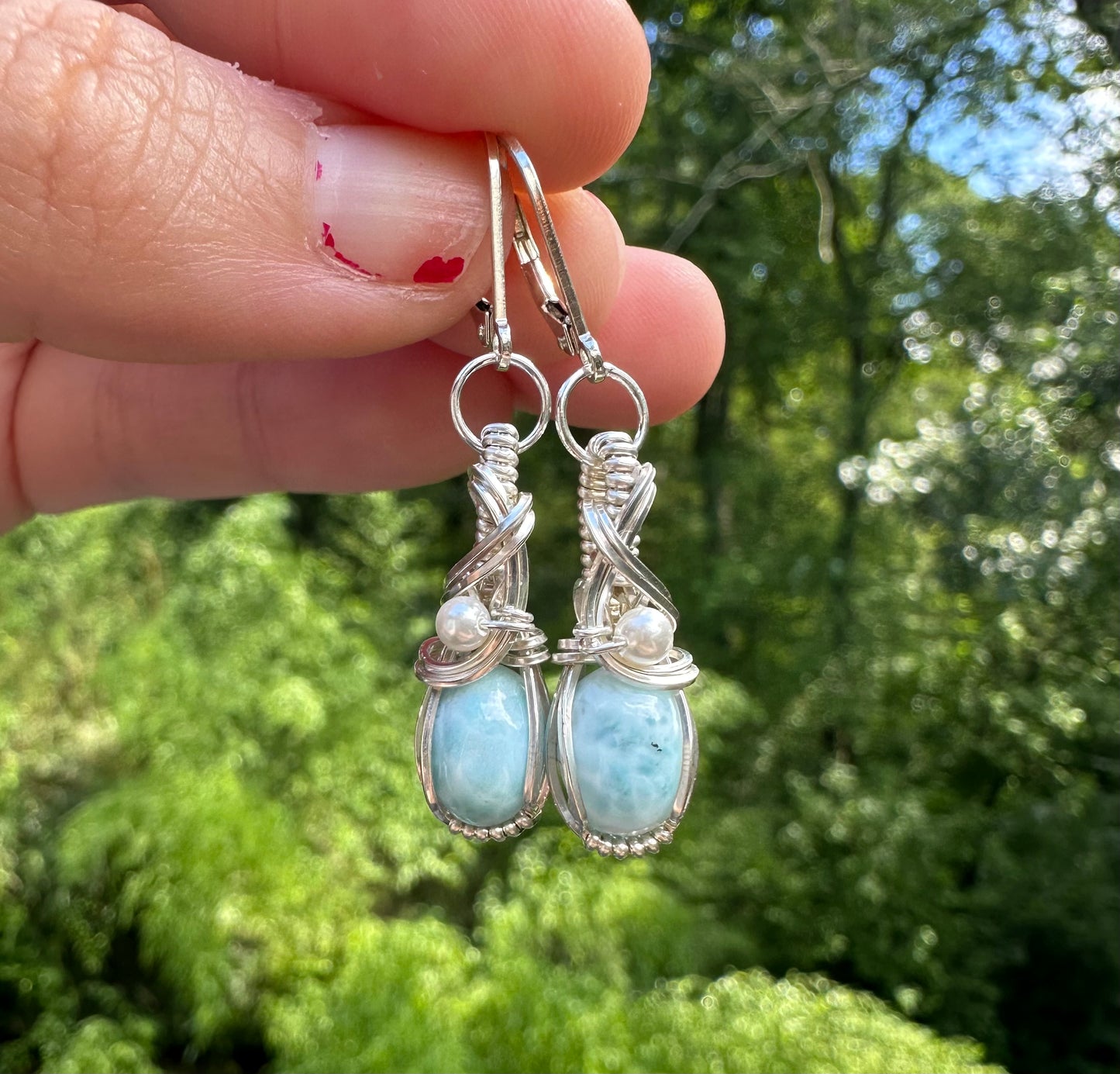 Reserved - Custom Larimar Earrings