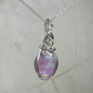 Aurora Opal Doublet Pendant Wire-Wrapped in Sterling Silver