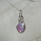 Aurora Opal Doublet Pendant Wire-Wrapped in Sterling Silver