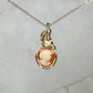Vintage Carved Shell Cameo of Woman Pendant Wire-Wrapped in 14k Goldfill