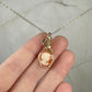 Vintage Carved Shell Cameo of Woman Pendant Wire-Wrapped in 14k Goldfill