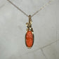 Antique Carved Coral Cameo of Woman Pendant Wire-Wrapped in 14k Goldfill