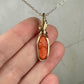 Antique Carved Coral Cameo of Woman Pendant Wire-Wrapped in 14k Goldfill