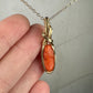 Antique Carved Coral Cameo of Woman Pendant Wire-Wrapped in 14k Goldfill