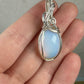 Opalite Glass Pendant Wire-Wrapped in Sterling Silver