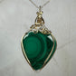 14k Goldfill and Sterling Silver Wire-Wrapped Malachite Pendant