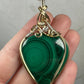 14k Goldfill and Sterling Silver Wire-Wrapped Malachite Pendant