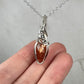 Rosecut Sunstone Pendant Wire-Wrapped in Sterling Silver