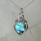 Flashy Blue Labradorite Pendant Wire-Wrapped in Sterling Silver
