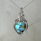 Flashy Blue Labradorite Pendant Wire-Wrapped in Sterling Silver