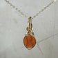 Vintage Carved Shell Cameo of Woman Pendant Wire-Wrapped in 14k Goldfill