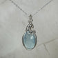 Wire-Wrapped Rosecut Aquamarine Pendant in Sterling Silver Wire