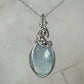 Wire-Wrapped Rosecut Aquamarine Pendant in Sterling Silver Wire