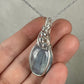 Wire-Wrapped Rosecut Aquamarine Pendant in Sterling Silver Wire