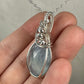 Wire-Wrapped Rosecut Aquamarine Pendant in Sterling Silver Wire