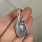 Wire-Wrapped Rosecut Aquamarine Pendant in Sterling Silver Wire