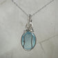 Wire-Wrapped Rosecut Aquamarine Pendant in Sterling Silver Wire