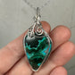 Chrysocolla Pendant Wire-Wrapped in Sterling Silver