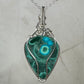 Chrysocolla Pendant Wire-Wrapped in Sterling Silver