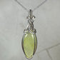 Wire-Wrapped Natural Green/Yellow Prehnite Pendant in Sterling Silver