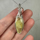 Wire-Wrapped Natural Green/Yellow Prehnite Pendant in Sterling Silver