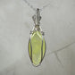 Wire-Wrapped Natural Green/Yellow Prehnite Pendant in Sterling Silver