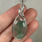 Moss Agate Pendant Wrapped in Sterling Silver Wire