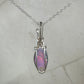 Aurora Opal Doublet Pendant Wire-Wrapped in Sterling Silver