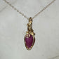 Pink Rosecut Sapphire Pendant Wire-Wrapped in 14k Goldfilled Wire