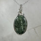 Seraphinite Pendant Wrapped in Sterling Silver Wire