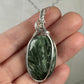 Seraphinite Pendant Wrapped in Sterling Silver Wire