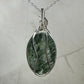 Seraphinite Pendant Wrapped in Sterling Silver Wire