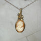 Vintage Carved Shell Cameo of Woman Pendant Wire-Wrapped in 14k Goldfill