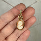 Vintage Carved Shell Cameo of Woman Pendant Wire-Wrapped in 14k Goldfill
