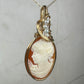 Vintage Carved Shell Cameo Pendant with Natural Pearls Wire-Wrapped in 14k Goldfill