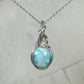 Larimar Pendant Wire-Wrapped in Sterling Silver