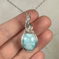 Larimar Pendant Wire-Wrapped in Sterling Silver