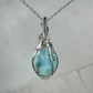 Larimar Pendant Wire-Wrapped in Sterling Silver
