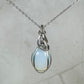 Opalite Glass Pendant Wire-Wrapped in Sterling Silver