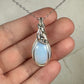 Opalite Glass Pendant Wire-Wrapped in Sterling Silver