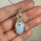 Opalite Glass Pendant Wire-Wrapped in Sterling Silver