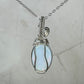 Opalite Glass Pendant Wire-Wrapped in Sterling Silver