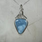 Blue Opal Pendant Wrapped in Sterling Silver Wire