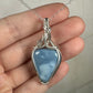 Blue Opal Pendant Wrapped in Sterling Silver Wire