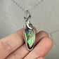 Flashy Rare, Natural Ammolite Pendant Wire-Wrapped in Sterling Silver