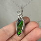 Flashy Rare, Natural Ammolite Pendant Wire-Wrapped in Sterling Silver