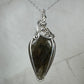 Flashy Purple and Gold Labradorite Pendant Wire-Wrapped in Sterling Silver